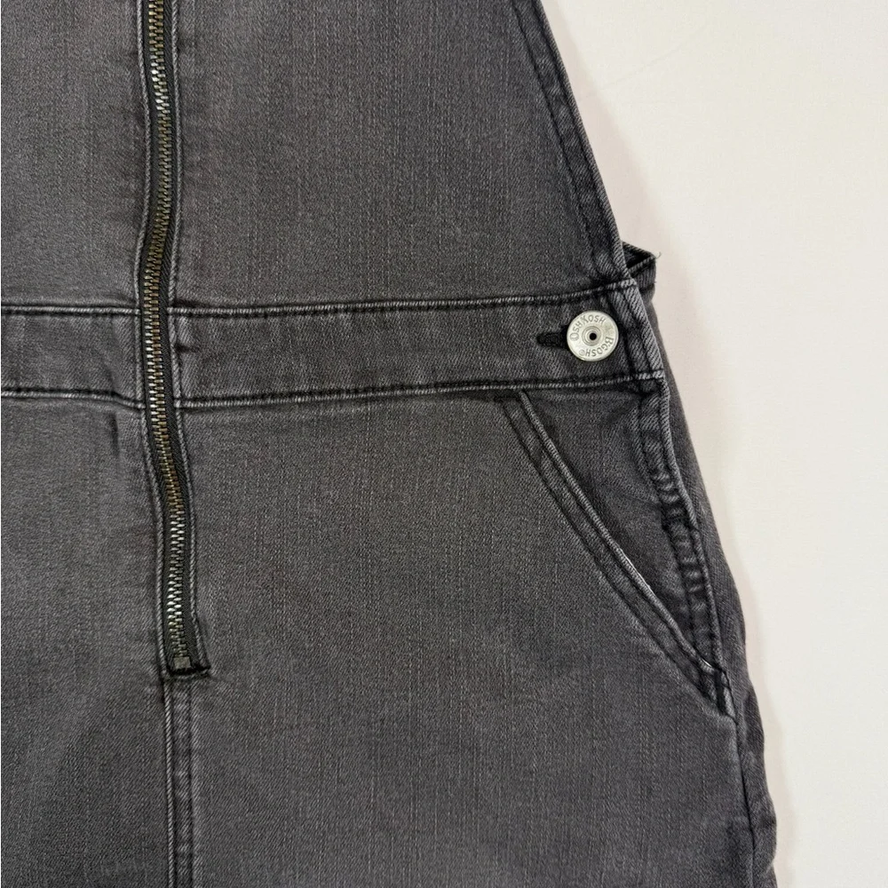 OSHKOSH BGOSH Girls Denim Jumper‎ Dress Size 10 Gray Zip Front Overall Style